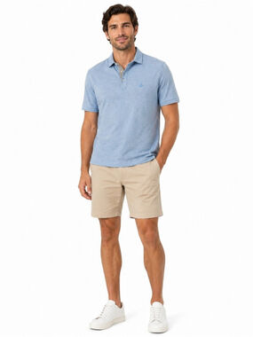 Charles Tyrwhitt Light Blue Cotton Hemp Polo Shirt Men's Medium Blue Embroidered